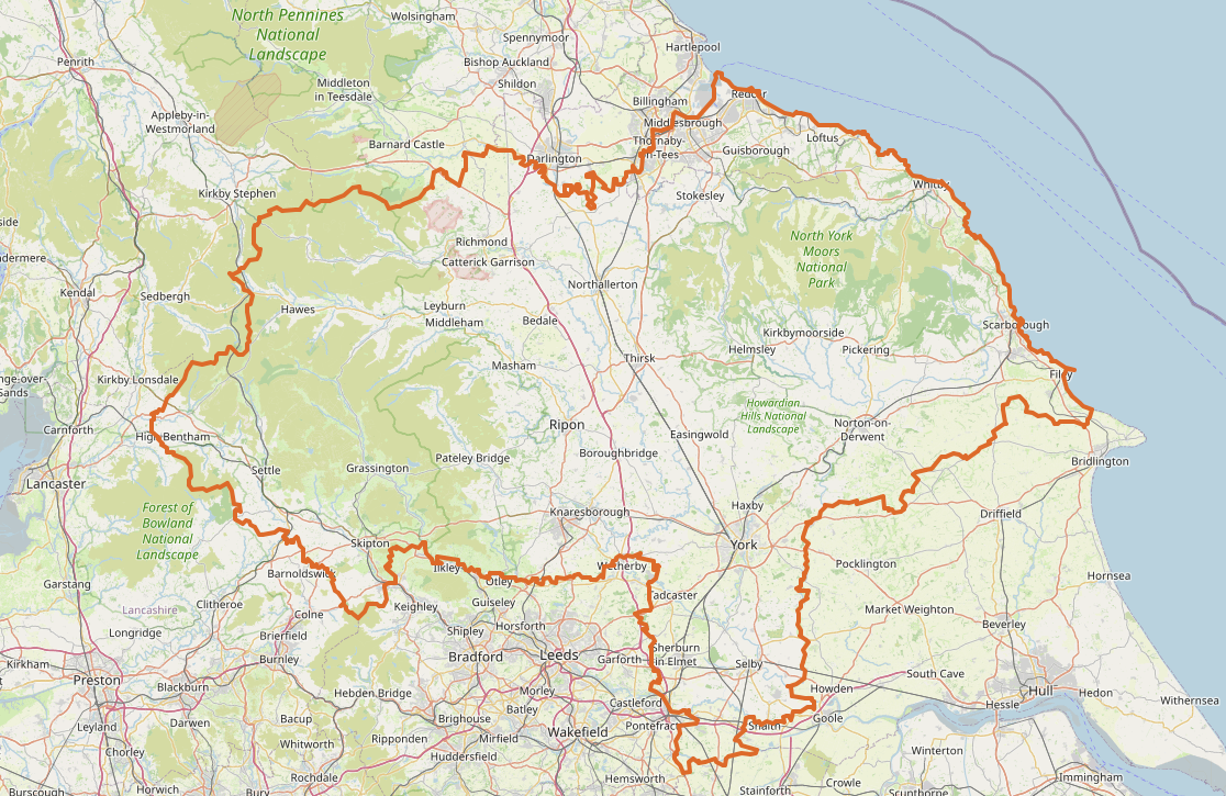 Map of North Yorkshire